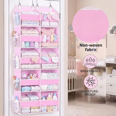 5-Tier Over Door Organizer, 10-Compartment Wide Storage Rack | 20" wide, 80 lbs for heavy family use, 10 side pockets, fits doors for closet, nursery, entryway, dorm, RV, laundry room in Kuwait