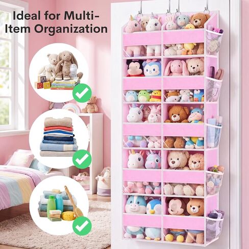5-Tier Over Door Organizer, 10-Compartment Wide Storage Rack | 20" wide, 80 lbs for heavy family use, 10 side pockets, fits doors for closet, nursery, entryway, dorm, RV, laundry room in Kuwait