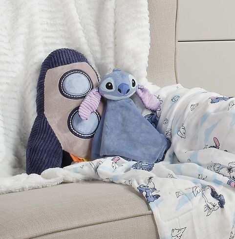 Lambs & Ivy Disney Baby/Toddler Stitch Plush Security Blanket Lovey - Blue in Kuwait