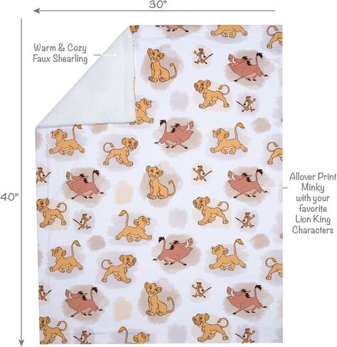 Lambs & Ivy Disney Baby Lion King Safari Soft White Fleece Baby Blanket in Kuwait