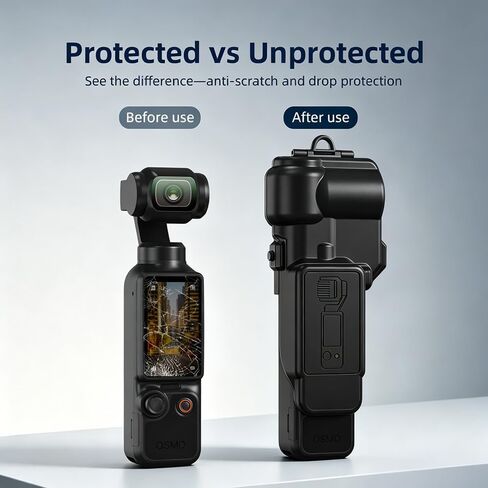 Gimbal Screen Protective for DJI Osmo Pocket 4, Hard Shell Travel Cover | with Screen Protector and Lens Hood, Flip Design Built-in Filter Holder, Reserved Strap Hole & Added Lanyard Hole in Kuwait