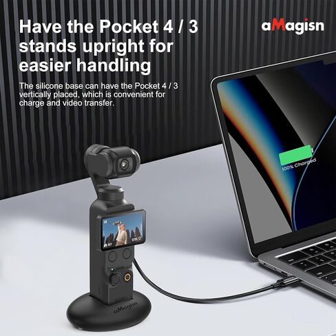 All-in-One Protective Kit for DJI Osmo Pocket 4, Silicone Stand Base with 2 Pack Tempered Glass Screen & Lens Protector and Hard Gimbal Protective Case for Travel, Daily Volgs in Kuwait