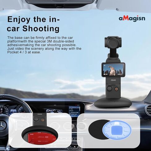 All-in-One Protective Kit for DJI Osmo Pocket 4, Silicone Stand Base with 2 Pack Tempered Glass Screen & Lens Protector and Hard Gimbal Protective Case for Travel, Daily Volgs in Kuwait