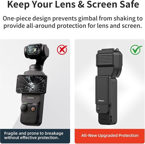 All-in-One Protective Kit for DJI Osmo Pocket 4, Silicone Stand Base with 2 Pack Tempered Glass Screen & Lens Protector and Hard Gimbal Protective Case for Travel, Daily Volgs in Kuwait