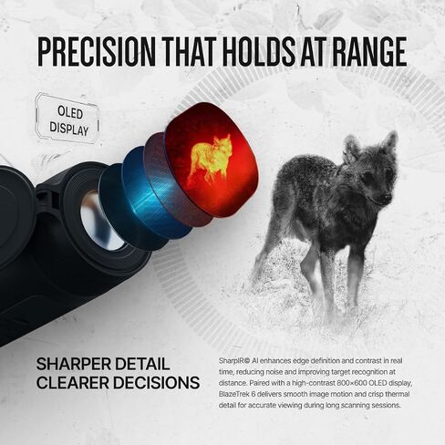 ATN BlazeTrek 6 319 Thermal Monocular, 384x288, 2.25-18x, Coyote Hunting | For Coyote & Hog Night Hunting, Wildlife & Camping | 384x288 Sensor, 18mK NETD, Video Recording, SharpIR AI in Kuwait