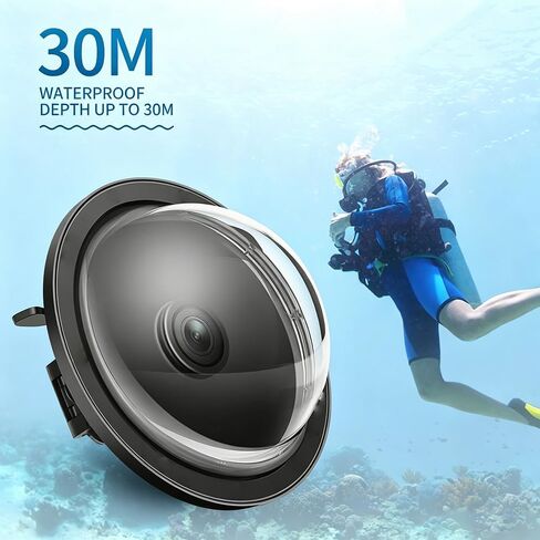 SHOOT Dome Port for D JI OSMO Action 4/5Pro/6 Camera | Waterproof up to 30M/98FT Capture 50/50 Images Above and Below Water Underwater Diving Case for D JI OSMO Action 4/5Pro/6 in Kuwait
