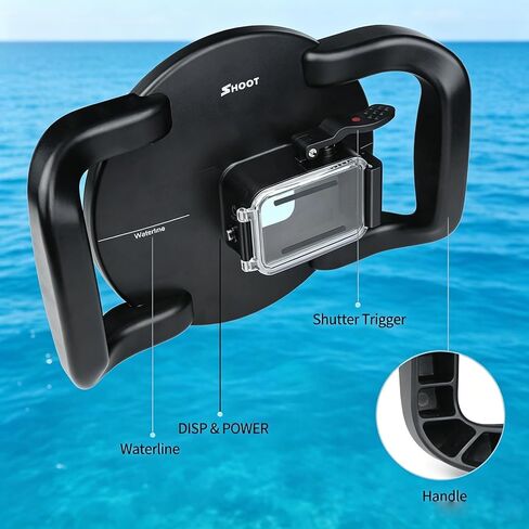 SHOOT Dome Port for D JI OSMO Action 4/5Pro/6 Camera | Waterproof up to 30M/98FT Capture 50/50 Images Above and Below Water Underwater Diving Case for D JI OSMO Action 4/5Pro/6 in Kuwait