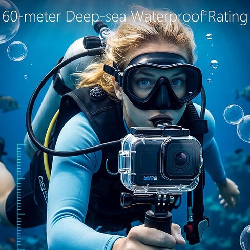 Waterproof Case Diving Housing Accessories for GoPro Mission 1 Pro | 60M Underwater Protective Case Housing Shell Protective Cover in Kuwait
