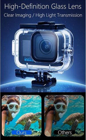 Waterproof Case Diving Housing Accessories for GoPro Mission 1 Pro | 60M Underwater Protective Case Housing Shell Protective Cover in Kuwait