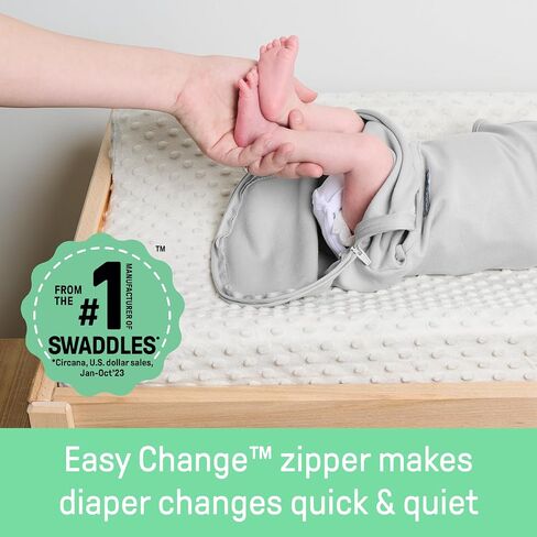 SwaddleMe by Ingenuity Easy Change Baby Swaddle in Size Small/Medium, 0-3 Months, 7-14 Pounds, 3-Pack with Easy Change Zipper - Shooting Stars in Kuwait