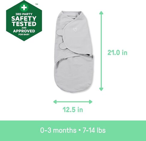 SwaddleMe by Ingenuity Easy Change Baby Swaddle in Size Small/Medium, 0-3 Months, 7-14 Pounds, 3-Pack with Easy Change Zipper - Shooting Stars in Kuwait