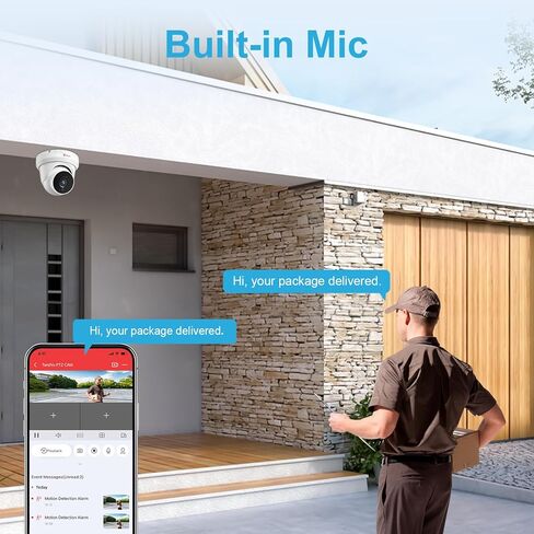 Anpviz 4MP PoE IP Turret Security Wired Camera Audio for Outdoor Indoor | Built in Mic, Night Vision 50ft, Waterproof IP66, 110° Wide Angle 2.8mm Lens, 24/7 Recording, IPC-D3240W-S (U Series) in Kuwait