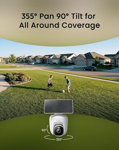 youkey S340 Solar Security Camera, 24/7 AOV Recording, 82ft Early Detection in Kuwait