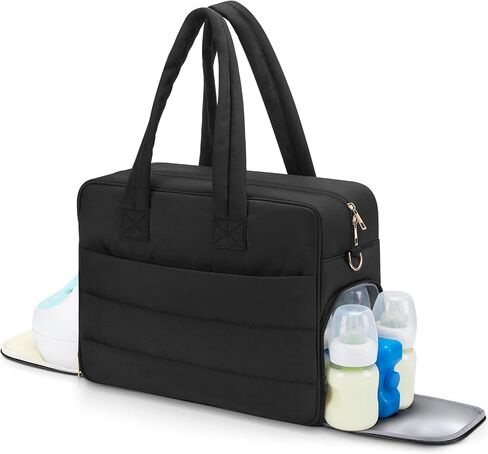 Breast Pump Bag with Insulated Breast Milk Cooler Pocket, Fits Spectra S1/S2 & Most Pumps, Water‑Resistant Work & Travel Tote with 15.6" Laptop Sleeve, Stroller Straps, Luggage Sleeve & Ice Pack in Kuwait