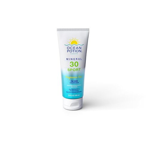 Ocean Potion Sport Mineral Sunscreen SPF 30, Zinc Oxide Broad Spectrum UVA/UVB Protection, Water & Sweat Resistant, Non-Greasy Body Sunscreen Lotion, Travel Size 3.4 oz in Kuwait
