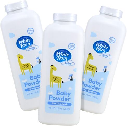 White Rain Pure Cornstarch Baby Powder Talc-Free, 10 oz, Pack of 3 - Natural Moisture Absorption with Vitamin E, Gentle Body Powder for Women, Babies & Sensitive Skin, Free of Parabens & BPA in Kuwait