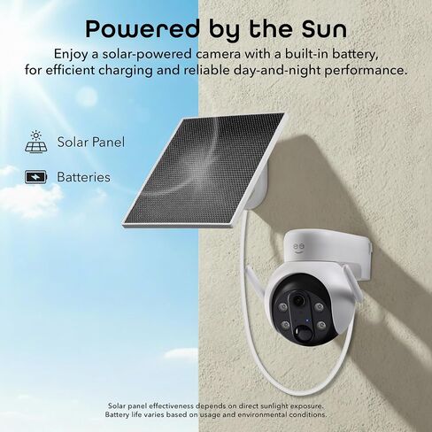 Geeni Insight 3MP Smart PTZ Solar Security Camera – Auto-Follow Motion Tracking, 2K HD Wire-Free Outdoor WiFi Camera with 3W External Solar Panel, 5200mAh Battery, & Two-Way Audio in Kuwait
