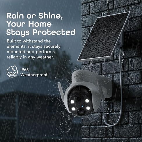 Geeni Insight 3MP Smart PTZ Solar Security Camera – Auto-Follow Motion Tracking, 2K HD Wire-Free Outdoor WiFi Camera with 3W External Solar Panel, 5200mAh Battery, & Two-Way Audio in Kuwait
