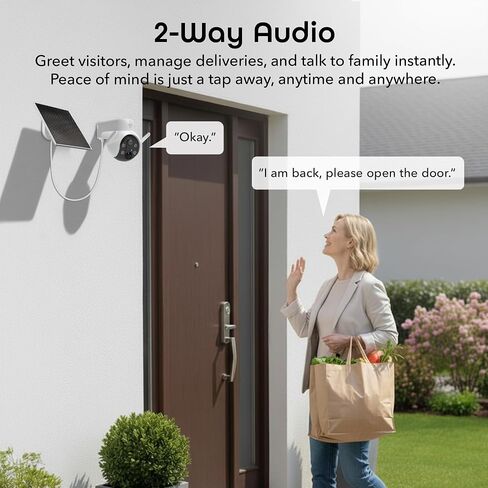 Geeni Insight 3MP Smart PTZ Solar Security Camera – Auto-Follow Motion Tracking, 2K HD Wire-Free Outdoor WiFi Camera with 3W External Solar Panel, 5200mAh Battery, & Two-Way Audio in Kuwait