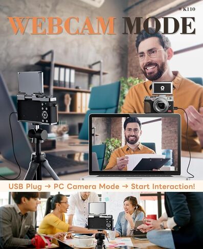5K Digital Cameras for Photography 64MP - Autofocus 18X Zoom, with 3'' 180° Flip Screen, 64GB TF Card & 2 Batteries, Compact Travel Vlogging Camera for YouTube Beginners (Silver) in Kuwait