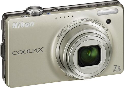 Nikon Coolpix S6000 14.2 MP Digital Camera with 7x Optical Vibration Reduction (VR) Zoom and 2.7-Inch LCD (Silver) (Renewed) in Kuwait