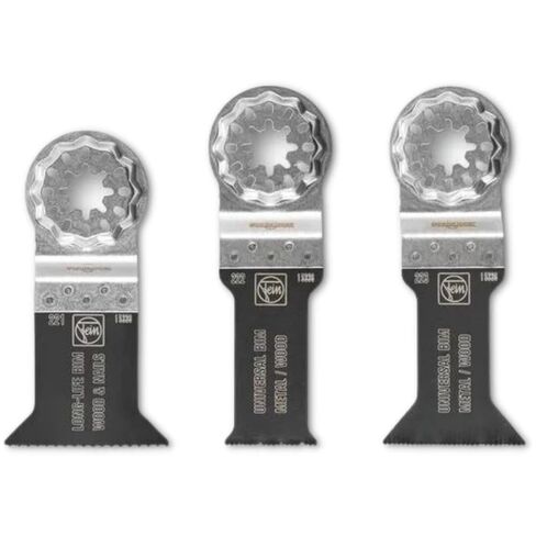 Fein Starlock E-Cut Combo Wood & Metal Saw Blade Set | 3-Piece Kit for Precision Cutting, Includes (2) E-Cut Universal, (2) E-Cut Long-Life Saw Blade, 35222952140 in Kuwait