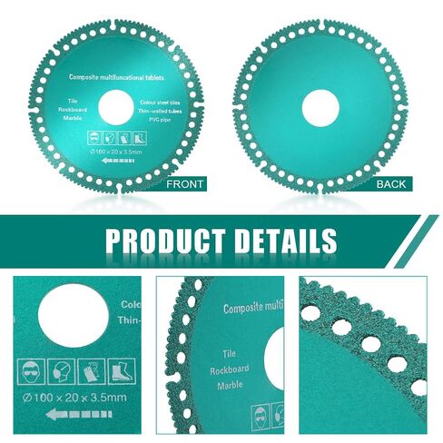 6 PCS 4 Inch Indestructible Disc for Grinder, 7/8" Arbor Angle Grinder Diamond Cutting Disc,Cut Everything in Seconds,Circular Saw Blades for Ceramic Tile Glass Metal Wood Cutting in Kuwait