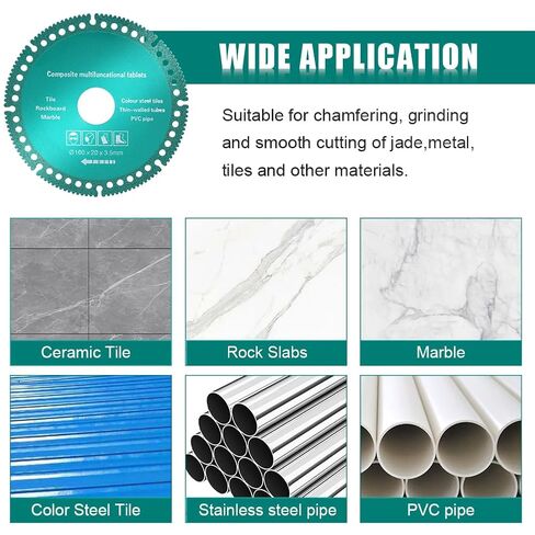 6 PCS 4 Inch Indestructible Disc for Grinder, 7/8" Arbor Angle Grinder Diamond Cutting Disc,Cut Everything in Seconds,Circular Saw Blades for Ceramic Tile Glass Metal Wood Cutting in Kuwait