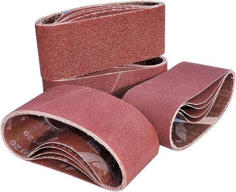20 PCS 3 inch x 18 inch Abrasive Sanding Belts - 5 Each of 40 80 120 240 Grit Aluminum Oxide Sanding Belts For Belt sander (3 x 18 inch) in Kuwait