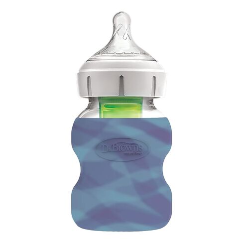 Dr. Brown's Options+ Wide-Neck Glass Bottle Sleeve, 100% Silicone, Glow-in-the-Dark, BPA-Free, 5 oz, 1-Pack in Kuwait