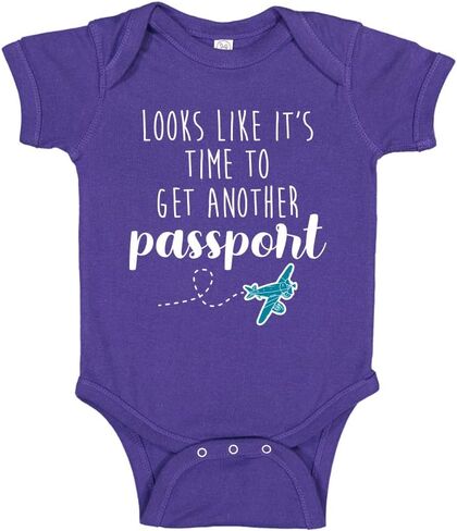 Time to Get Another Passport Travel Pregnancy Announcement Baby Bodysuit in Kuwait