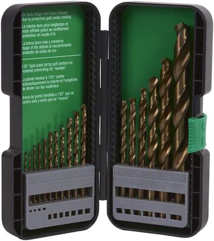 Metabo HPT Drill Bit Set, 17 Piece, Gold Oxide, Twist | 115136M in Kuwait