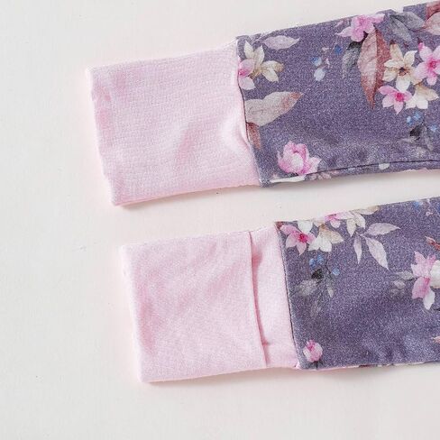 OPAWO Baby Girl Pajamas 3 Pack, Dubble Zipper Newborn Footie Pajamas with Mitten Cuffs, Infant Sleepers for Baby Boy Onsies(Flowers/Pink,12-18 Months) in Kuwait