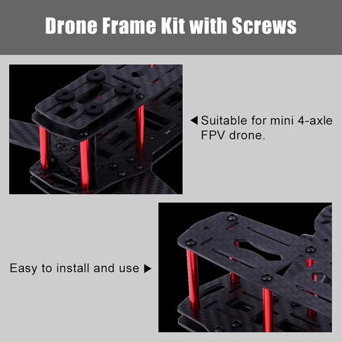250MM Quadcopter FPV Airplane Drone Frame Kit RC Accessories for QAV250 Mobile Machine Rack (Carbon Fiber) in Kuwait