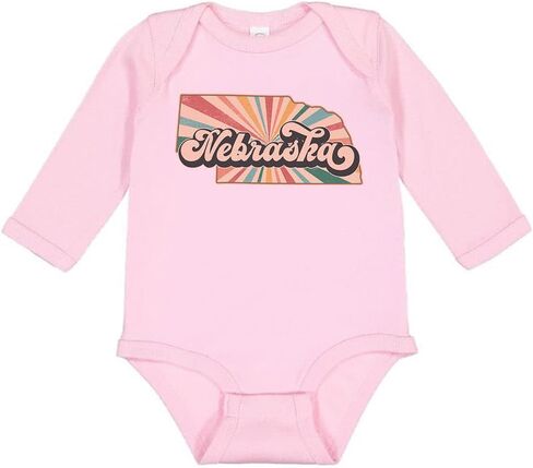 TATY Kids Retro Nebraska Long Sleeve Baby Infant Bodysuit in Kuwait