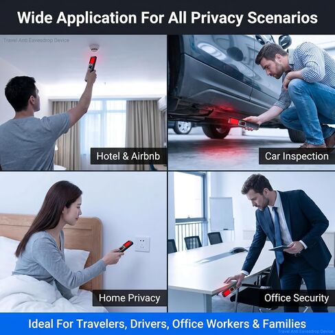 Hidden Camera Detector, Portable RF Signal and Magnetic GPS Tracker Finder, HD Display, Anti Spy Bug Detector for Hotel, Airbnb, Travel Privacy Protection in Kuwait
