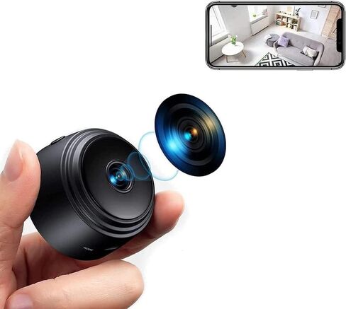 Wireless Mini Camera, Nanny Video Security Cam with Night Vision and Motion Detection, Built-in Battery, No WiFi Need, Technology for Phone App Monitor, Pets/Baby(Round) in Kuwait