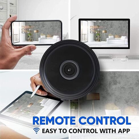 Wireless Mini Camera, Nanny Video Security Cam with Night Vision and Motion Detection, Built-in Battery, No WiFi Need, Technology for Phone App Monitor, Pets/Baby(Round) in Kuwait