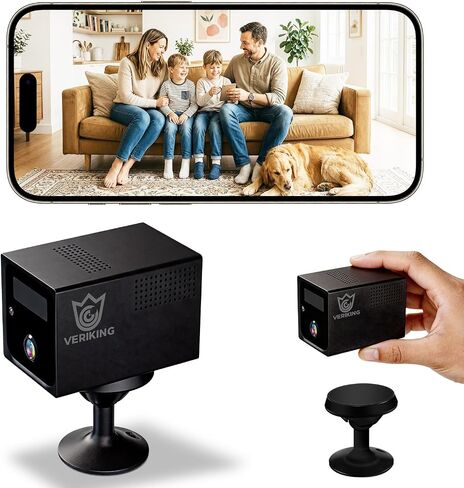 4G LTE Cellular Security Camera Indoor no WIFI hidden camera 1080P HD | Up to 14 days Battery Life with night vision, Motion Detection,VERIKING support for two-way communication in Kuwait
