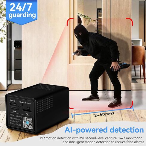 4G LTE Cellular Security Camera Indoor no WIFI hidden camera 1080P HD | Up to 14 days Battery Life with night vision, Motion Detection,VERIKING support for two-way communication in Kuwait
