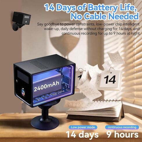 4G LTE Cellular Security Camera Indoor no WIFI hidden camera 1080P HD | Up to 14 days Battery Life with night vision, Motion Detection,VERIKING support for two-way communication in Kuwait