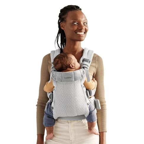 BabyBjörn Baby Carrier Harmony, Silver, 3D Mesh | 3-in-1 Ergonomic Baby Carrier; Newborn, Facing-in, Outward-Facing, and Back Carrying Positions Supported (7-40 lbs), Newborn to Toddler in Kuwait