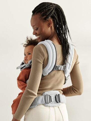BabyBjörn Baby Carrier Harmony, Silver, 3D Mesh | 3-in-1 Ergonomic Baby Carrier; Newborn, Facing-in, Outward-Facing, and Back Carrying Positions Supported (7-40 lbs), Newborn to Toddler in Kuwait
