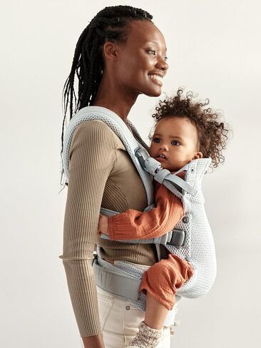 BabyBjörn Baby Carrier Harmony, Silver, 3D Mesh | 3-in-1 Ergonomic Baby Carrier; Newborn, Facing-in, Outward-Facing, and Back Carrying Positions Supported (7-40 lbs), Newborn to Toddler in Kuwait