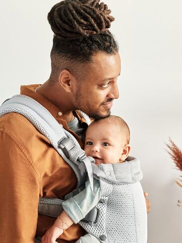 BabyBjörn Baby Carrier Harmony, Silver, 3D Mesh | 3-in-1 Ergonomic Baby Carrier; Newborn, Facing-in, Outward-Facing, and Back Carrying Positions Supported (7-40 lbs), Newborn to Toddler in Kuwait