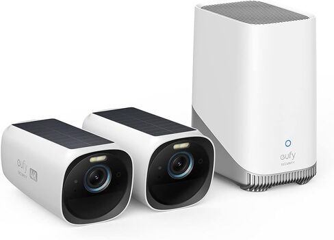 eufy Security eufyCam S330 (eufyCam 3), 2-Cam Kit, 4K Solar (Renewed) | Forever Power Solar Panel, AI Face Recognition, Expandable Local Storage, No Monthly Fee, Outdoor Wireless in Kuwait