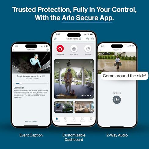 Arlo Pro Security Camera 2K HDR (6th Gen, 2025 Release) - Wireless Outdoor Camera, Rechargeable Removeable Battery, Event Captions, Emergency Response, 1 Cam, White (Renewed) in Kuwait