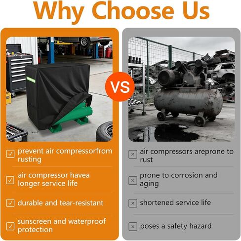 Air Compressor Cover, 600D PVC Compressors Cover Compatible with AG-S1002 and Other Stationary Air Compressors of the Same Size,Gas Air Compressor Covers with 2 Handle & Buckle in Kuwait