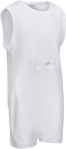 SpecialKids.Company Kids Adaptive Sleeveless Bodysuit, Tube Access | Special needs bodysuit for kids and teens, tube access for feeding tubes, snap crotch closure, anti strip design, tag free in Kuwait