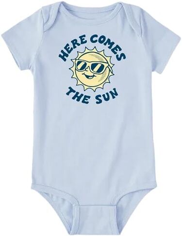 Life is Good Baby Here Comes The Sun Short Sleeve Crusher Bodysuit in Kuwait